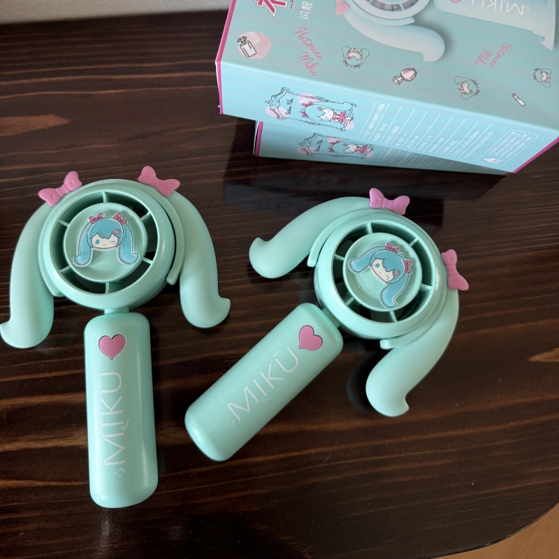 初音ミクミニハンドヘルドファン冷却ファン家庭用オフィス旅行ア - Outdoor Camping Ventilator のレビューと価格