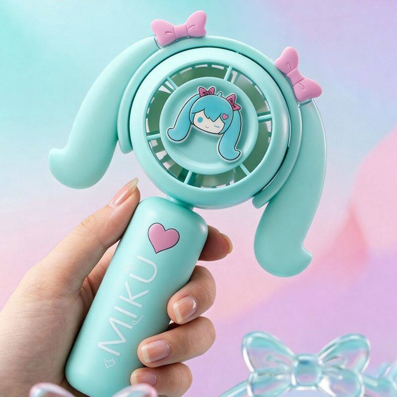初音ミクミニハンドヘルドファン冷却ファン家庭用オフィス旅行ア - Outdoor Camping Ventilator のレビューと価格
