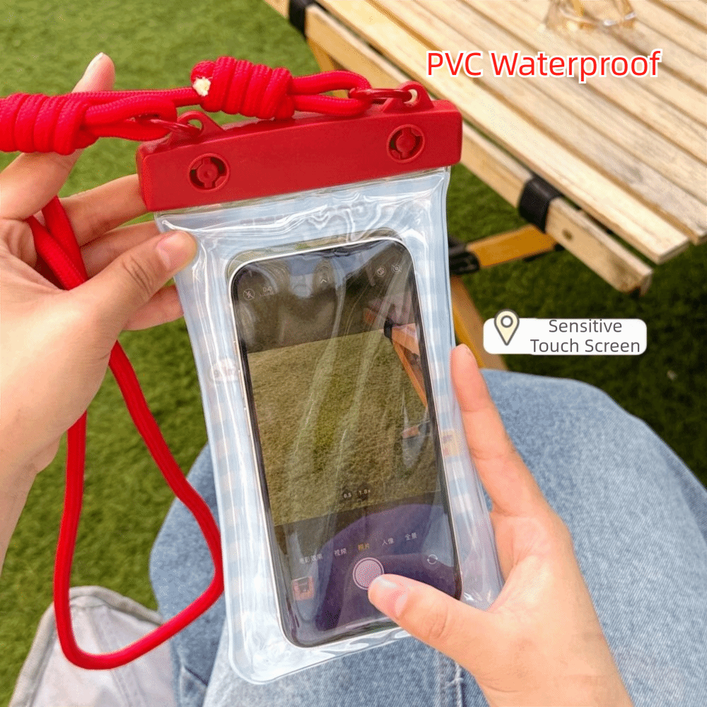 透明防水携帯電話バッグ PVC ダブル吊り下げロープ 首掛け - Dry Bag Waterproof のレビューと価格