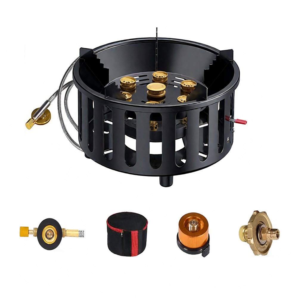 高出力7芯21000Wポータブルキャンプストーブ、強風対応屋 - Outdoor Camping Outlet のレビューと価格
