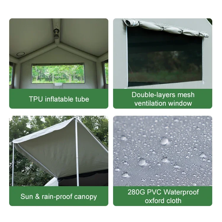 3～4人用クイックセット大型インフレータブルキャンプ用ポータ - Outdoor Camping On Youtube のレビューと価格