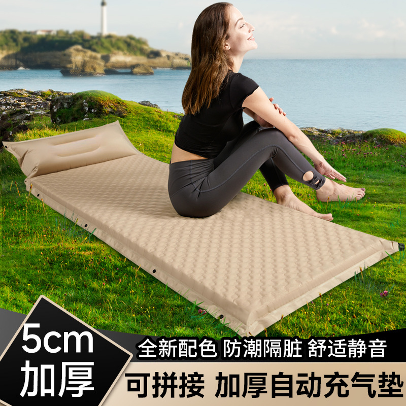 ポータブル自動膨張式テントマット、防湿エアスリーピングマット - Outdoor Camping Mattress のレビューと価格