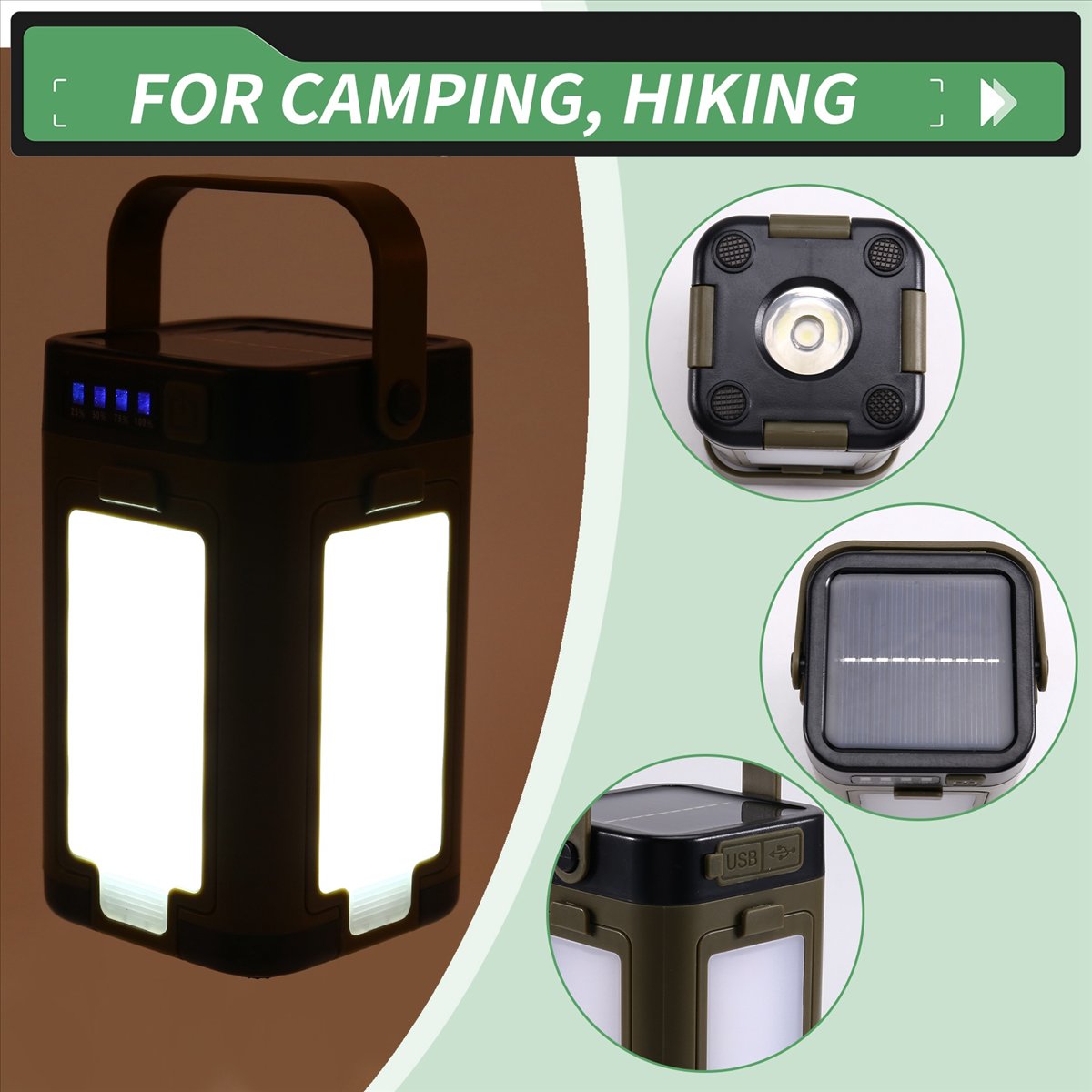 X08A 折りたたみ式 LED キャンプランタン ソーラー充 - Camping Solar Lantern のレビューと価格