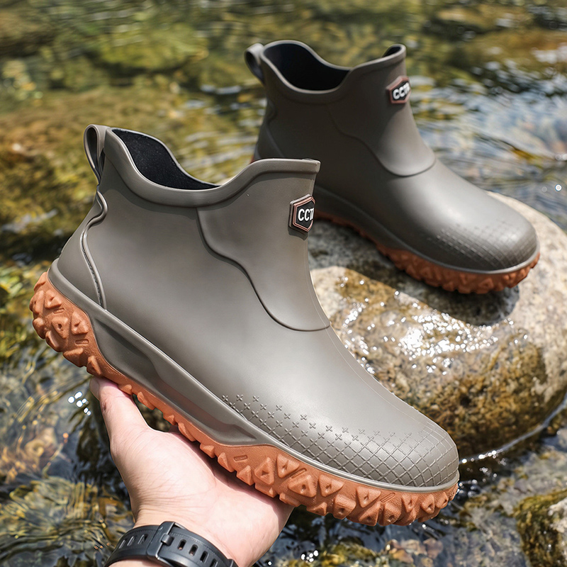 ショートチューブ防水滑り止め男性用レインブーツ、渓流釣り用シ - Outdoor Camping On Youtube のレビューと価格