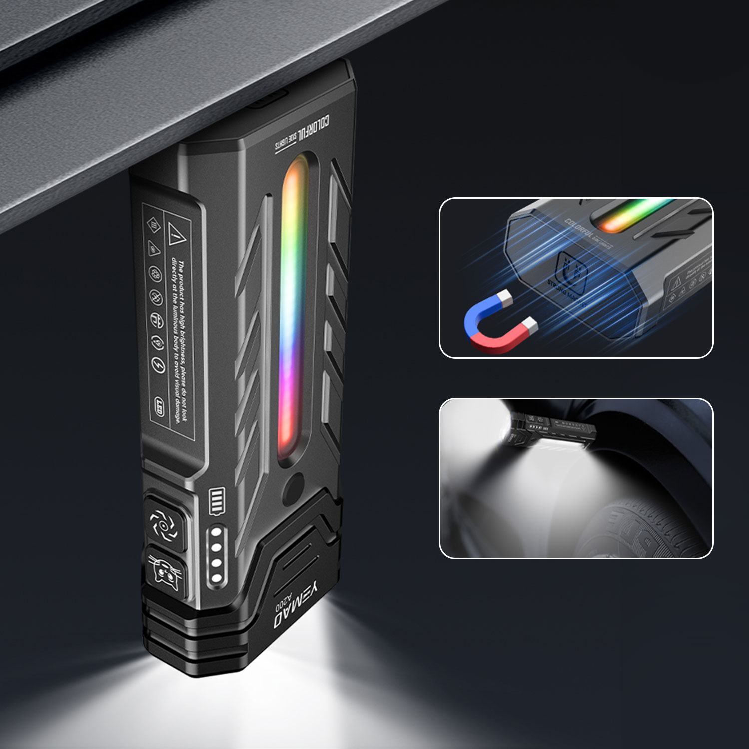 5200LM革新的な多機能ポータブルRGB LED懐中電灯、 - Outdoor Camping Adventures のレビューと価格