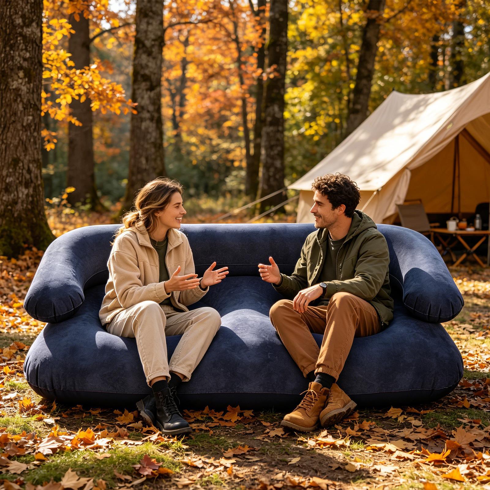 キャンプ用インフレータブルカウチ、折りたたみ式フロッキング加 - Outdoor Camping Decke のレビューと価格