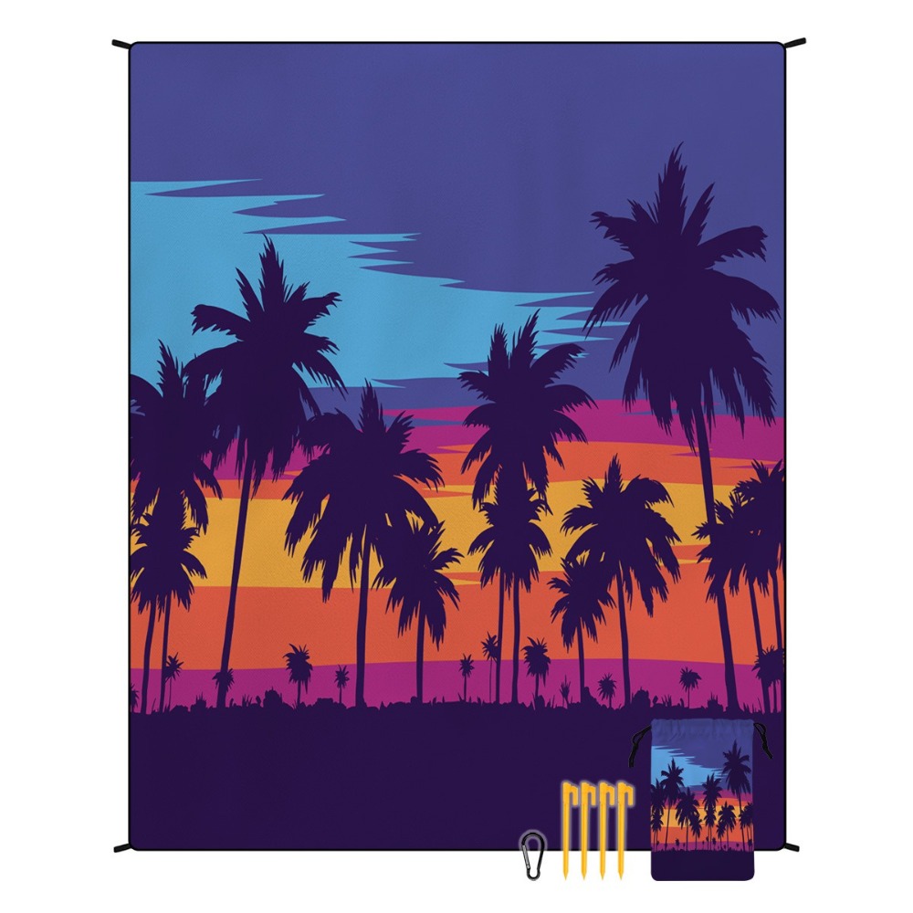 パームツリー ビーチタオル 71x86.6インチ シート ヨ - Camp Towel Microfiber のレビューと価格