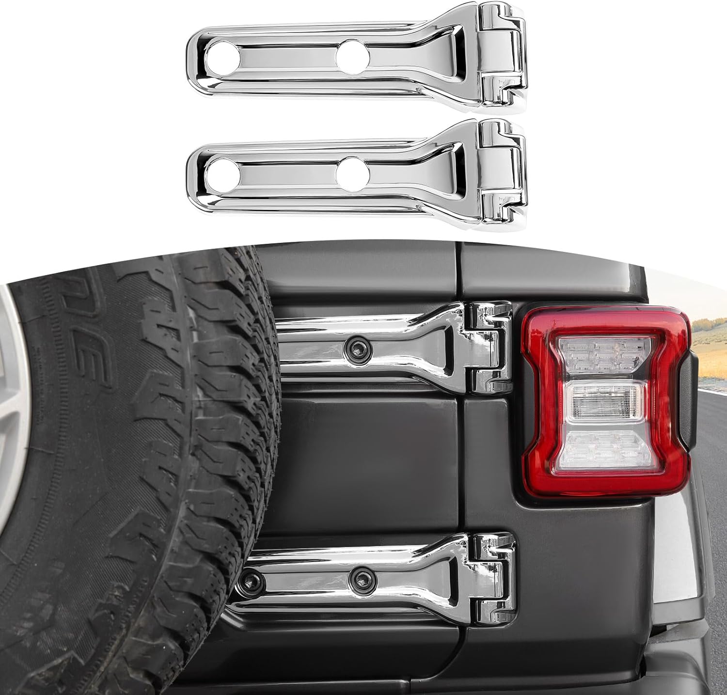 ジープ JL テールゲートヒンジカバートリムデカールブラック - Outdoor Camping Jeep のレビューと価格