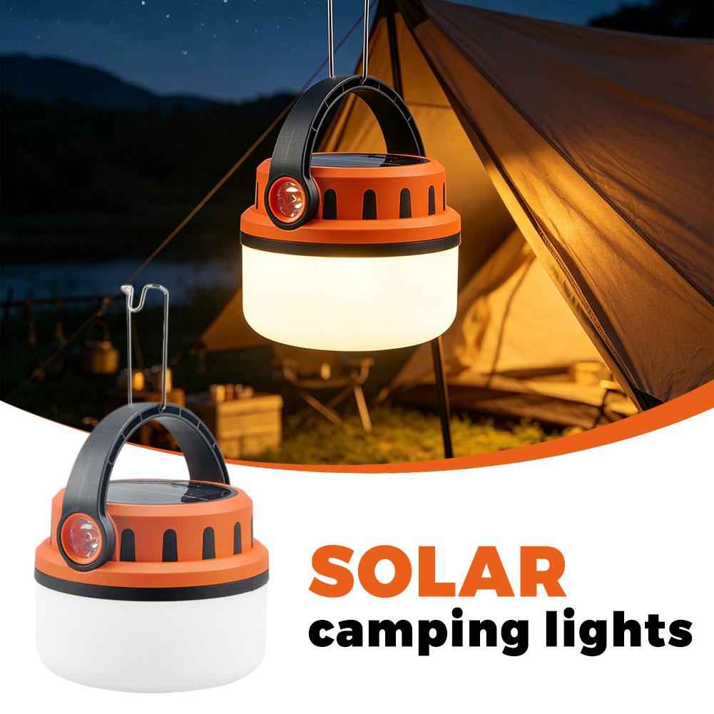 吊り下げフック付きソーラー充電式キャンプランタン、超長持ちL - Camping Solar Lantern のレビューと価格